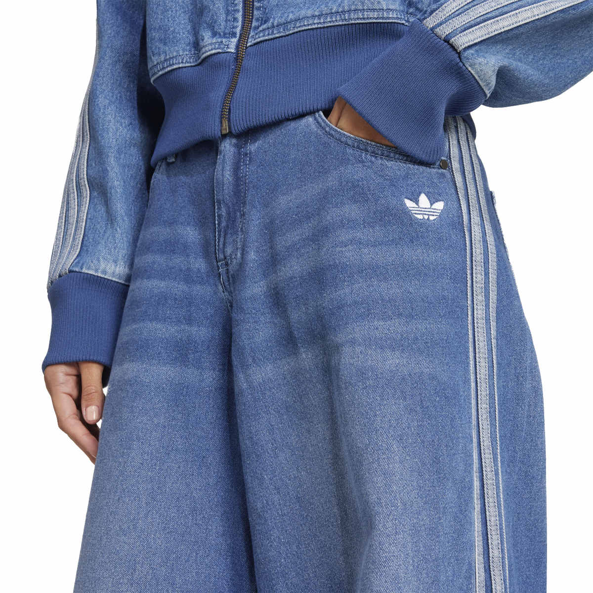 adidas Originals ADICOLOR FIREBIRD OVERSIZED DENIM PANT アディダスオリジナルス アディカラー デニム Adilenium パンツ H5071【レディース ワイドパンツ デニム スリーストライプ デイリーユーズ 25FW】