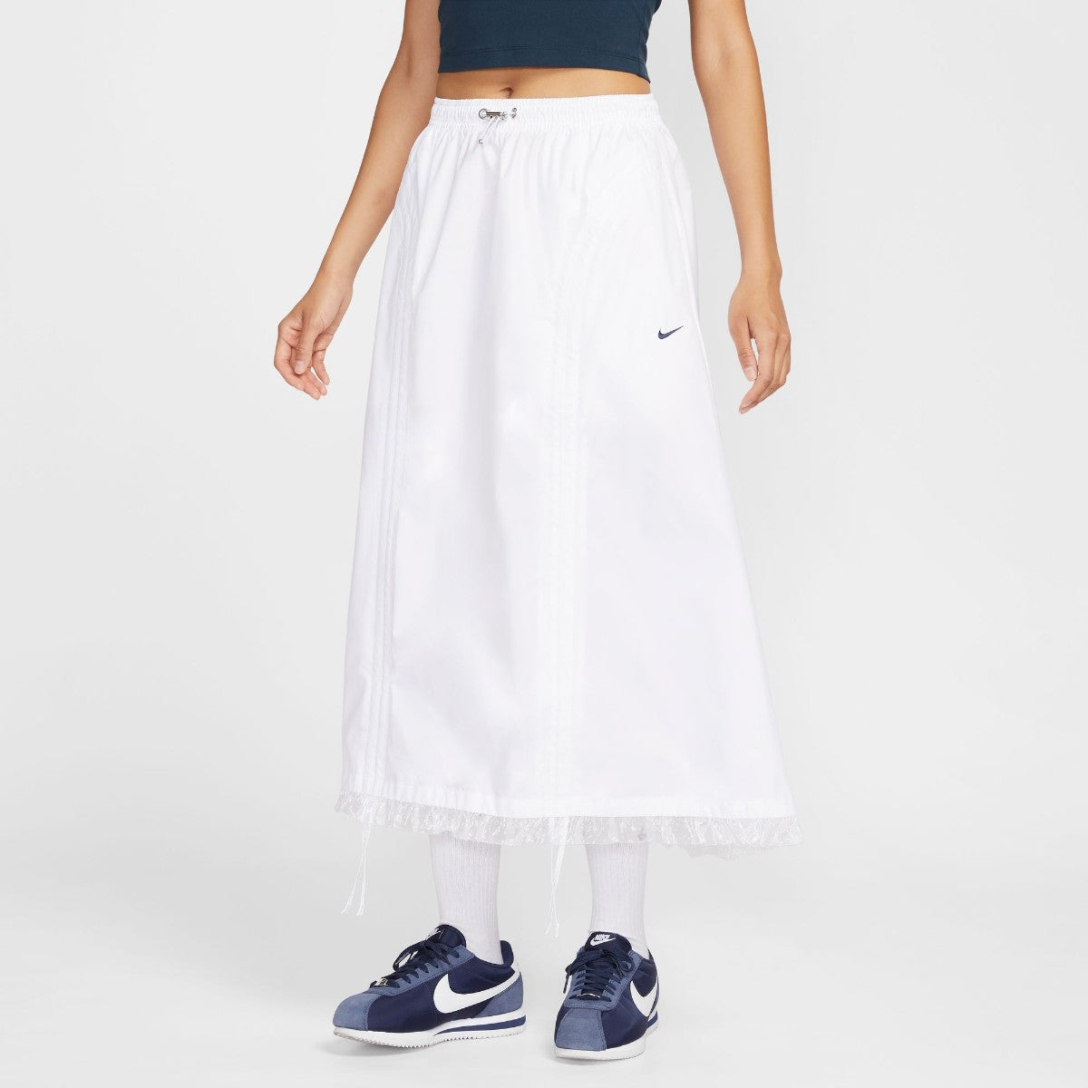 NIKE Women's NSW Ruched Woven Skirt ナイキ ウィメンズ NSW ルーシュド ウーブン スカート II1948【レディース ウーブンスカート マキシ丈 ストレッチ 洗濯機OK 25FW】