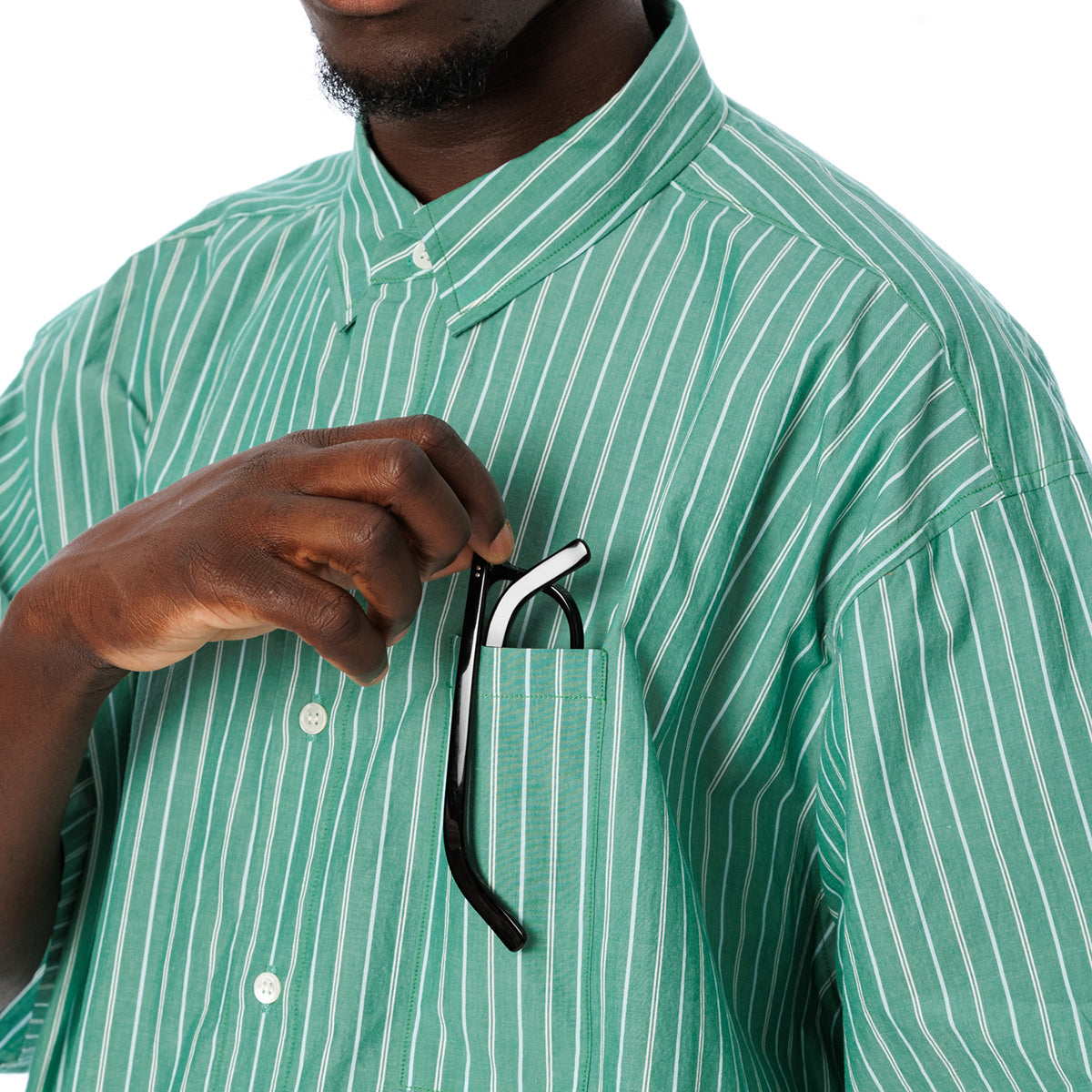 Stripe Oversized Pocket S/S Shirt