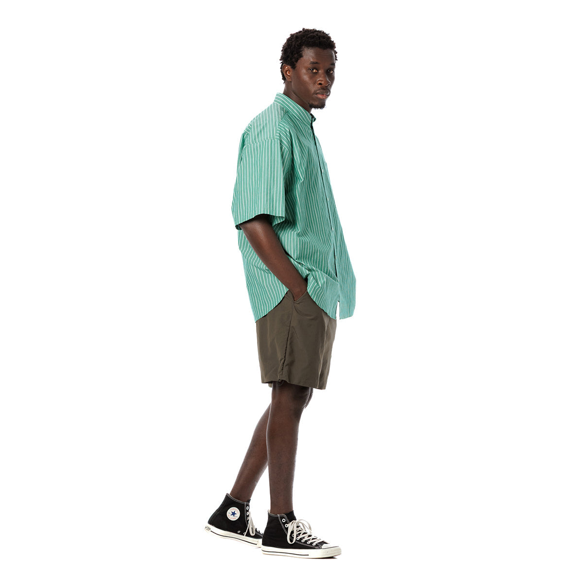 Stripe Oversized Pocket S/S Shirt