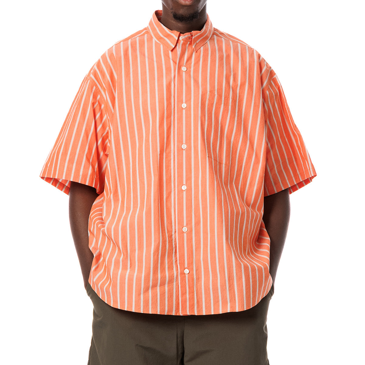 Stripe Oversized Pocket S/S Shirt