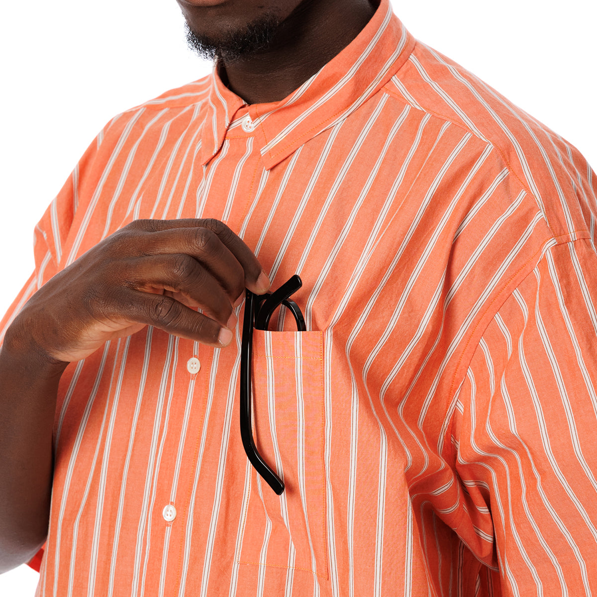 Stripe Oversized Pocket S/S Shirt