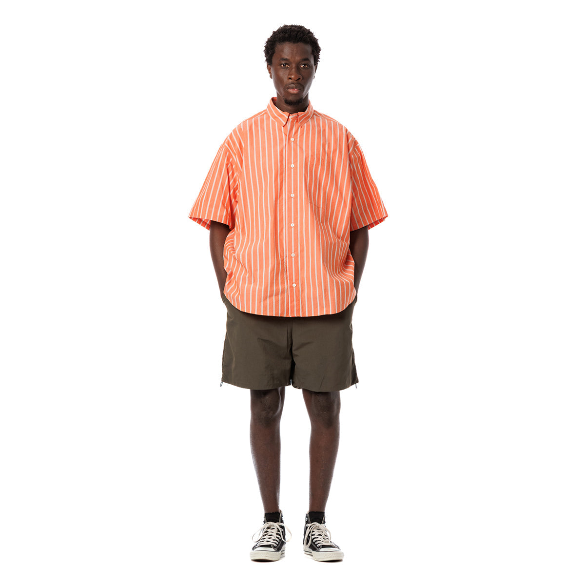 Stripe Oversized Pocket S/S Shirt