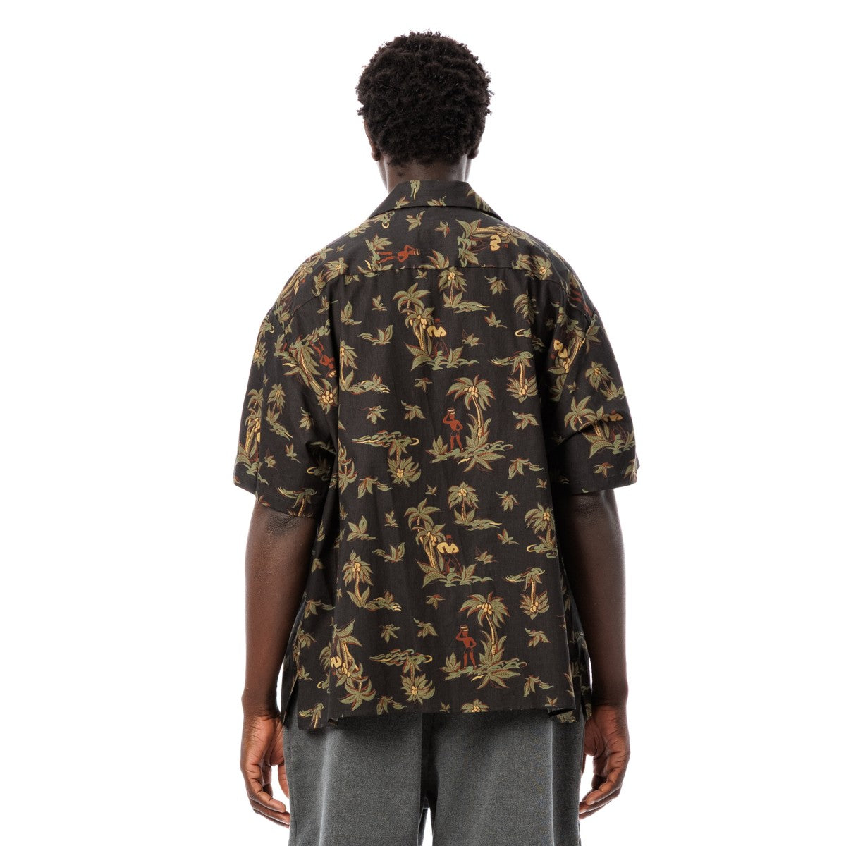 Sandinista Open Collar S/S Shirt サンディニスタ オープンカラー ショートスリーブ シャツ 60425SU06-TP【メンズ 半袖開衿シャツ 総柄 ワイドシルエット 25SS】