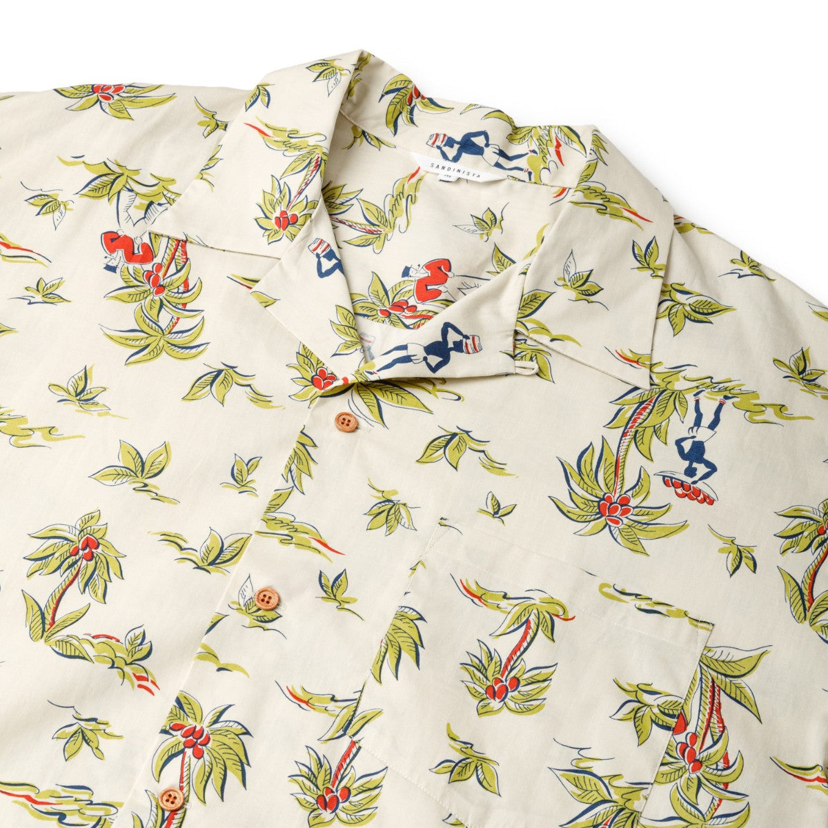 Sandinista Open Collar S/S Shirt サンディニスタ オープンカラー ショートスリーブ シャツ 60425SU06-TP【メンズ 半袖開衿シャツ 総柄 ワイドシルエット 25SS】