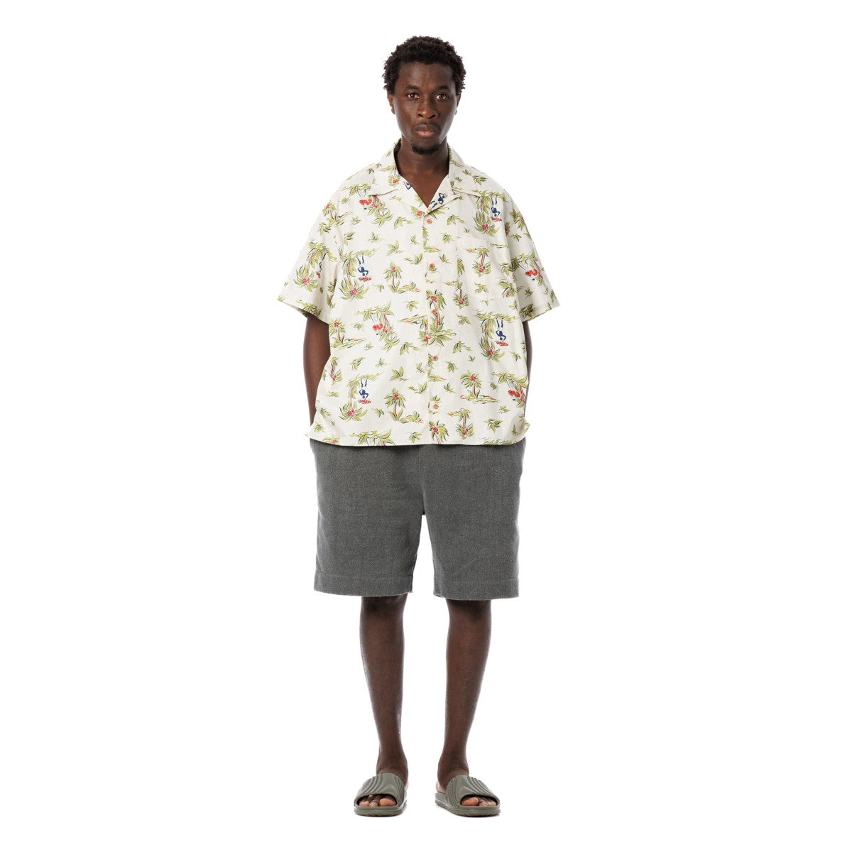 Sandinista Open Collar S/S Shirt サンディニスタ オープンカラー ショートスリーブ シャツ 60425SU06-TP【メンズ 半袖開衿シャツ 総柄 ワイドシルエット 25SS】