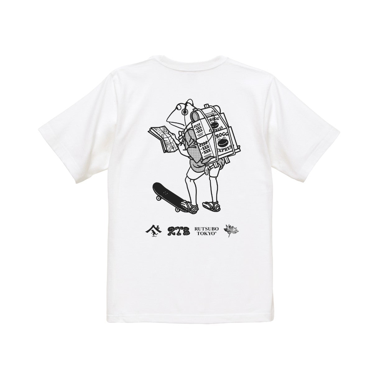 坩堝 FROG EXPRESS S/S T-SHIRTS (RUTSUBO×YU SUDA ) RUTSUBO フロッグ エクスプレス ショートスリーブ Tシャツ R25SU-SUDA-TS3【メンズ 半袖Tシャツ グラフィック コラボ 25SS】
