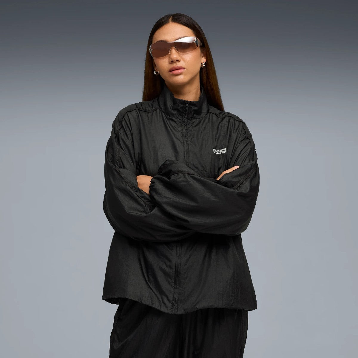 PUMA PUMA x ROSE T7 OVERSIZED TRACK JACKET WV プーマ プーマ x ロゼ T7 オーバーサイズド トラック ジャケット WV 633793【レディース トラックジャケット ジャージ リラックスフィット セットアップ可 コラボ 25FW】