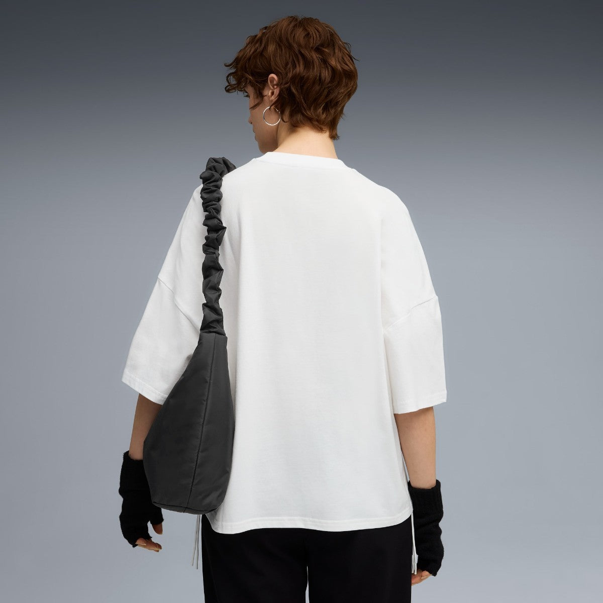 PUMA DARE TO OVERSIZED RUCHED TEE プーマ DARE TO オーバーサイズド ルーシュド Tシャツ 633968【レディース クルーネックTシャツ 半袖 オーバーサイズ カジュアル ジャージー素材 25FW】