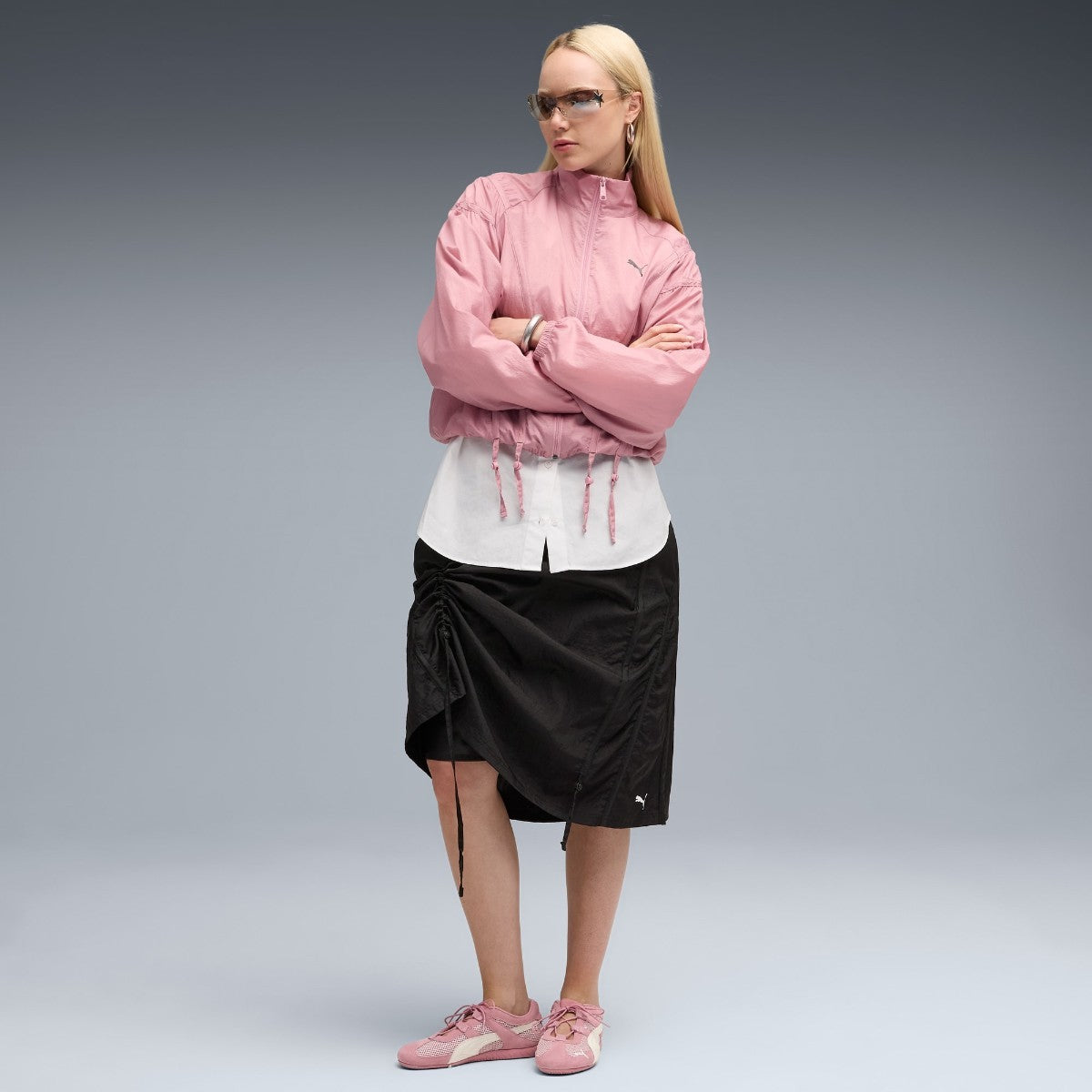 PUMA DARE TO WOVEN MIDI SKIRT プーマ DARE TO ウーブン ミディ スカート 633976【レディース スカート レギュラーフィット リップストップ ロング丈 リサイクル素材 25FW】