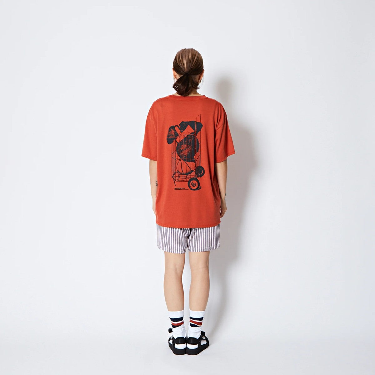 AKTR FREEDOM STRIPE 5.5-IN SHRT WD PNTS アクター フリーダム ストライプ 5.5インチ ショート ワイド パンツ 225-030002【メンズ ハーフパンツ ストライプ ロゴ ワイドシルエット 25FW】