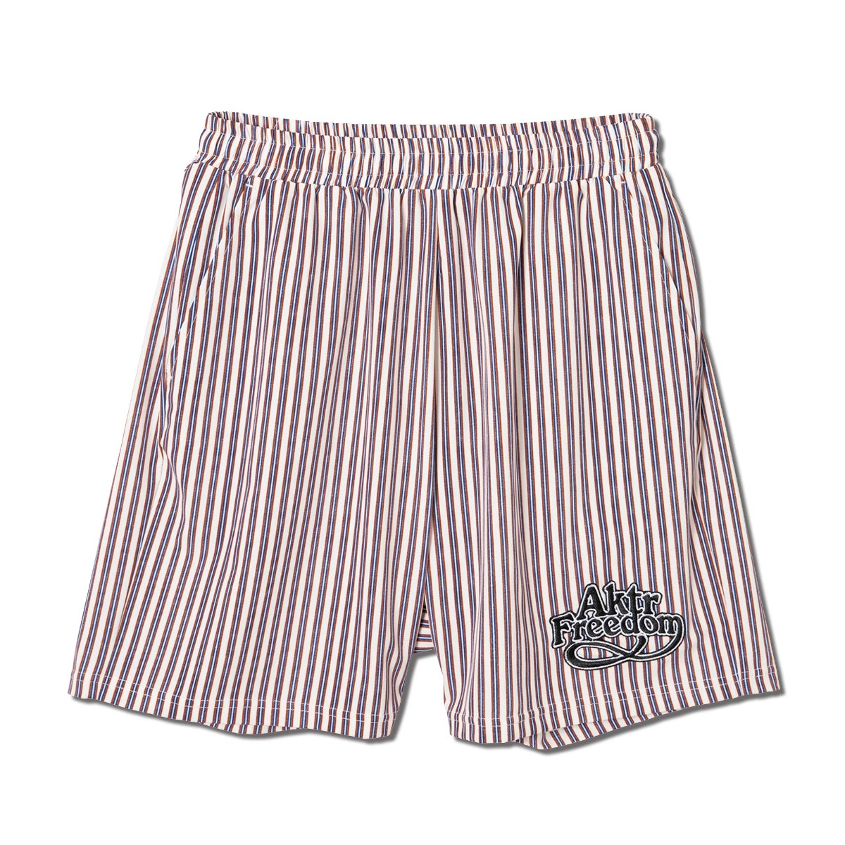 AKTR FREEDOM STRIPE 5.5-IN SHRT WD PNTS アクター フリーダム ストライプ 5.5インチ ショート ワイド パンツ 225-030002【メンズ ハーフパンツ ストライプ ロゴ ワイドシルエット 25FW】