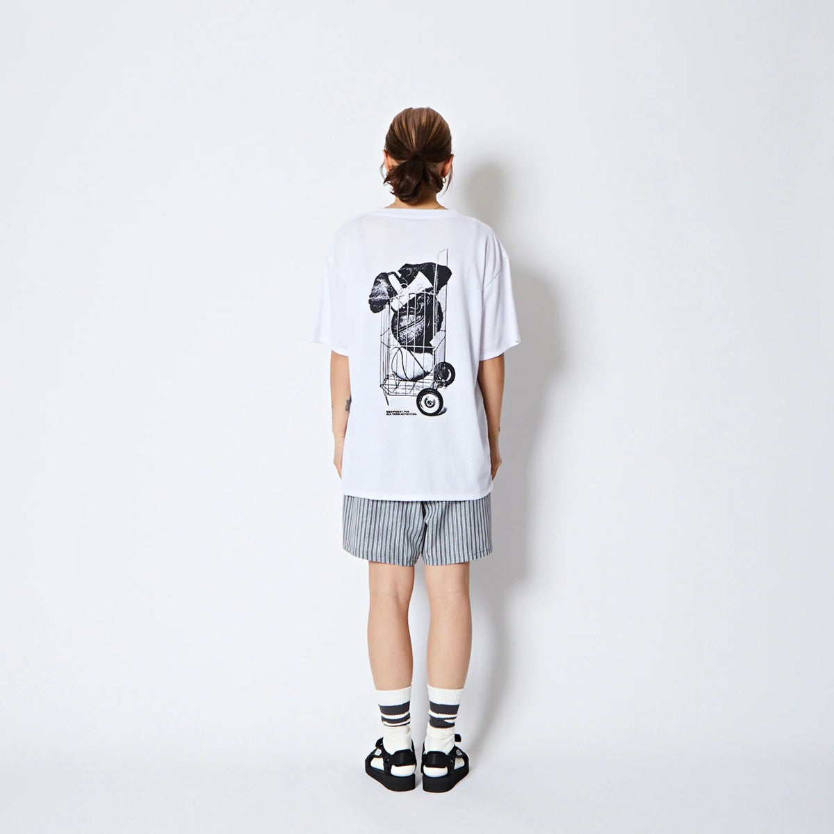 AKTR FREEDOM STRIPE 5.5-IN SHRT WD PNTS アクター フリーダム ストライプ 5.5インチ ショート ワイド パンツ 225-030002【メンズ ハーフパンツ ストライプ ロゴ ワイドシルエット 25FW】