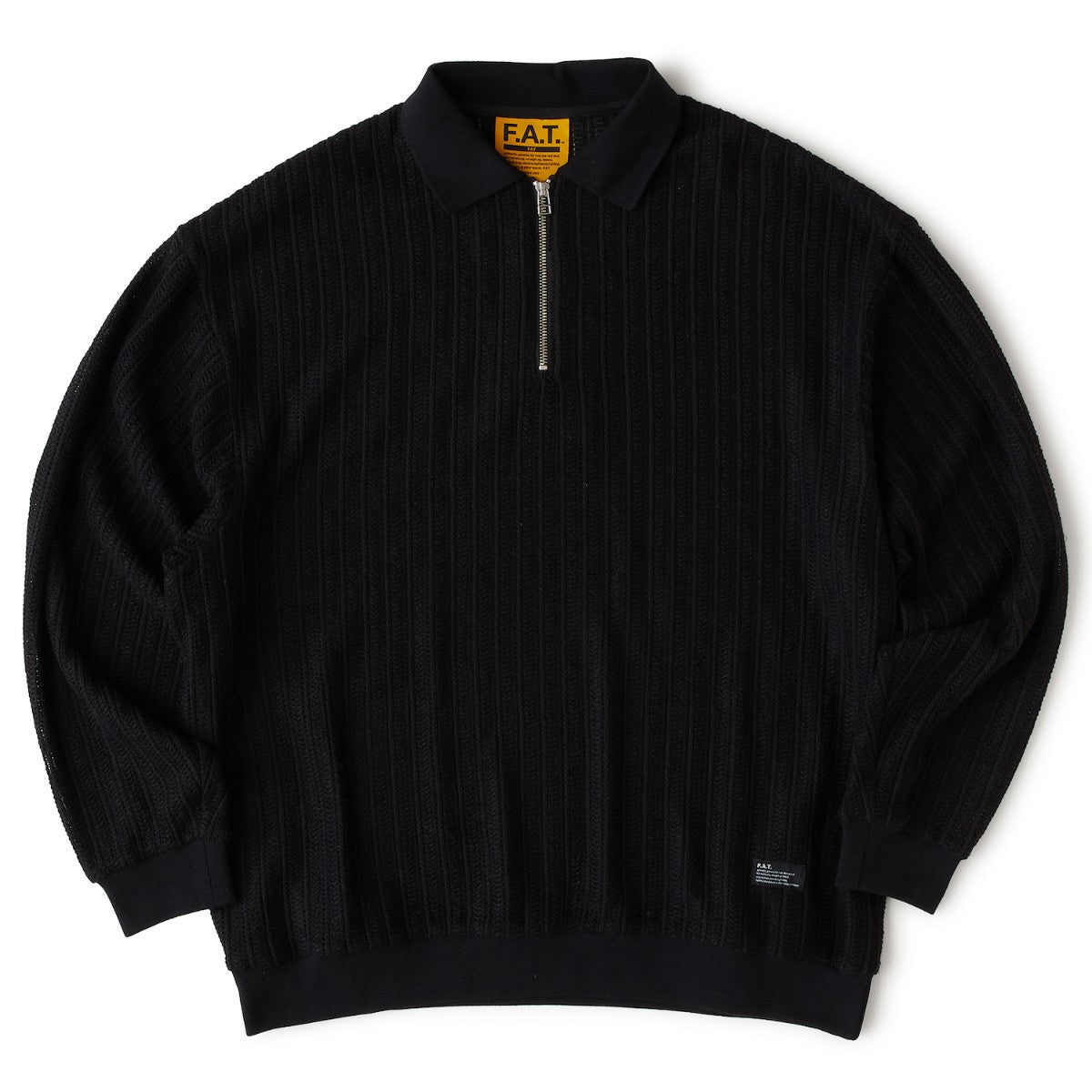 FAT RASCHELO エフエイティー ラッシェロ F32520-CT20【メンズ トップス ポロシャツ ハーフジップ ラッセル編み ストライプ 25FW】