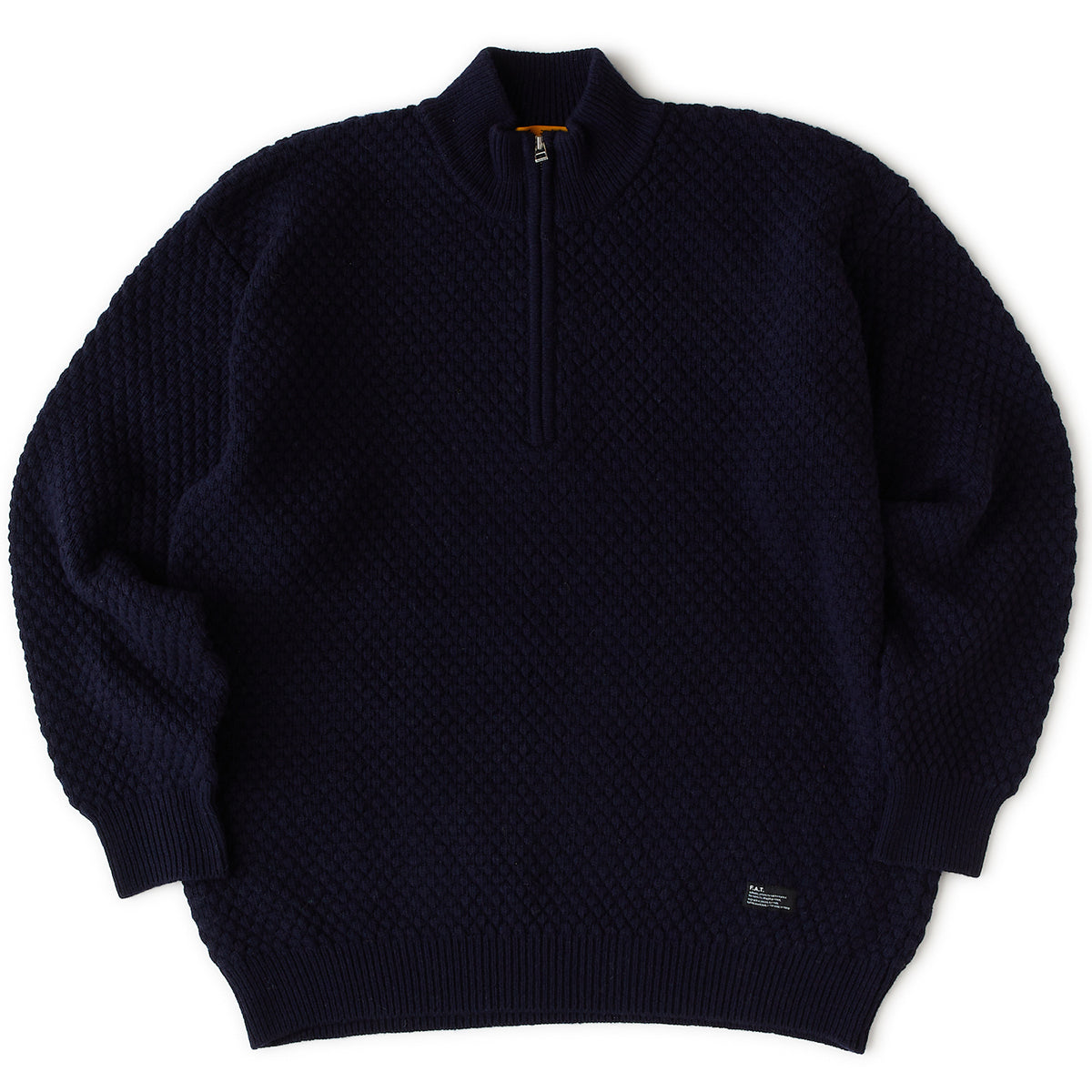 FAT POPHALF エフエイティー ポップハーフ F32520-KN05【メンズ トップス ハーフジップ ニット ウール セーター ミニマル 25FW】