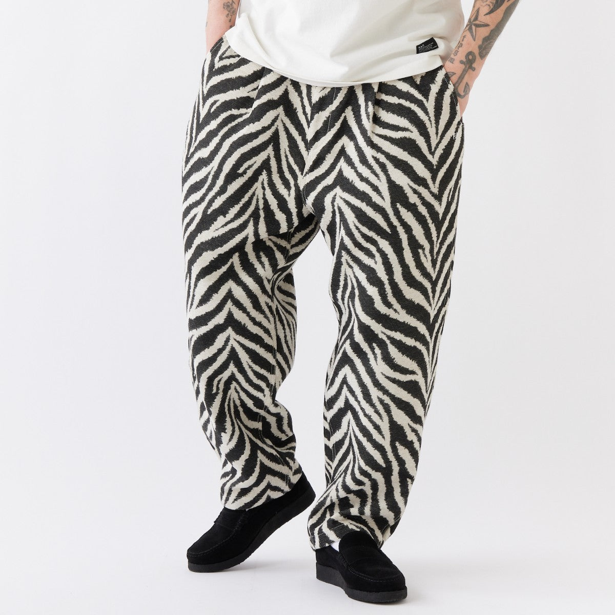 FAT GOBEROUSER エフエイティー ゴベラウザー F32520-PN25【メンズ ワイドパンツ ゴブランジャガード アニマル柄 イージーパンツ 秋冬 25FW】