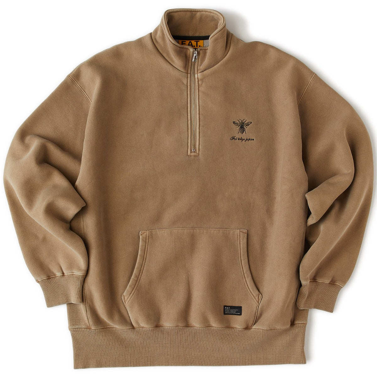 FAT FADEMENT.ZIP エフエイティー フェイドメント.ジップ F32520-SW07【メンズ トップス スウェット ハーフジップ 刺繍 裏毛 セットアップ可 25FW】