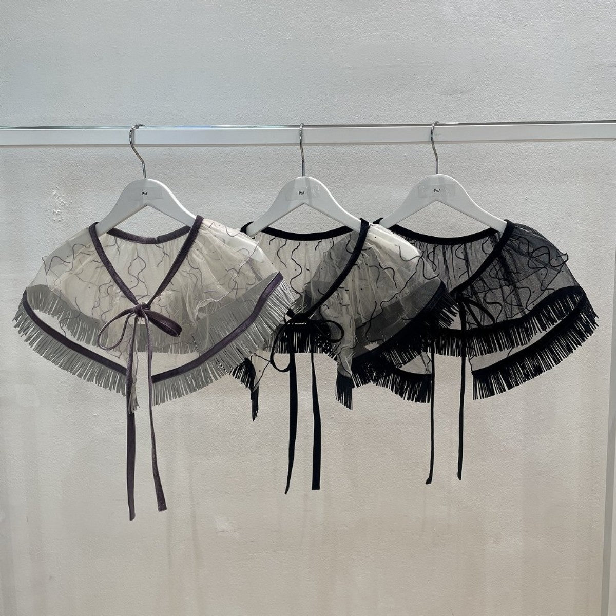 PoI Tulle collar skirt ポィ チュール カラー スカート 252-AA15【レディース チュール ミニスカート 付け襟 レイヤード 重ね着 25FW】