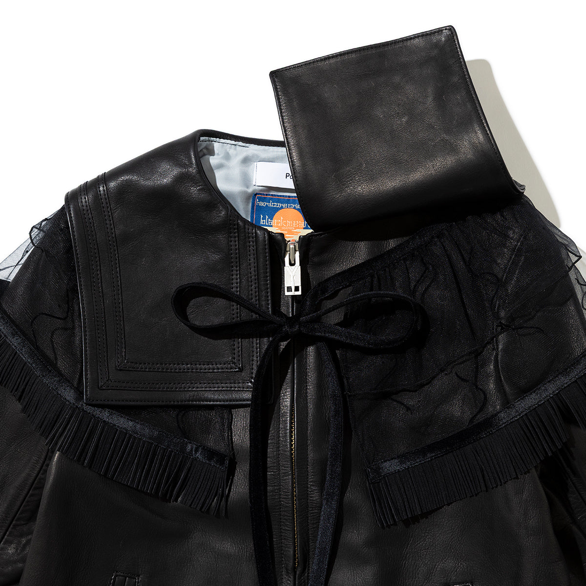 PoI Sailor color leather JKT bm ポィ セーラーカラー レザー ジャケット bm 252-FA02-BLK【レディース 牛革 セーラーカラー 25FW】