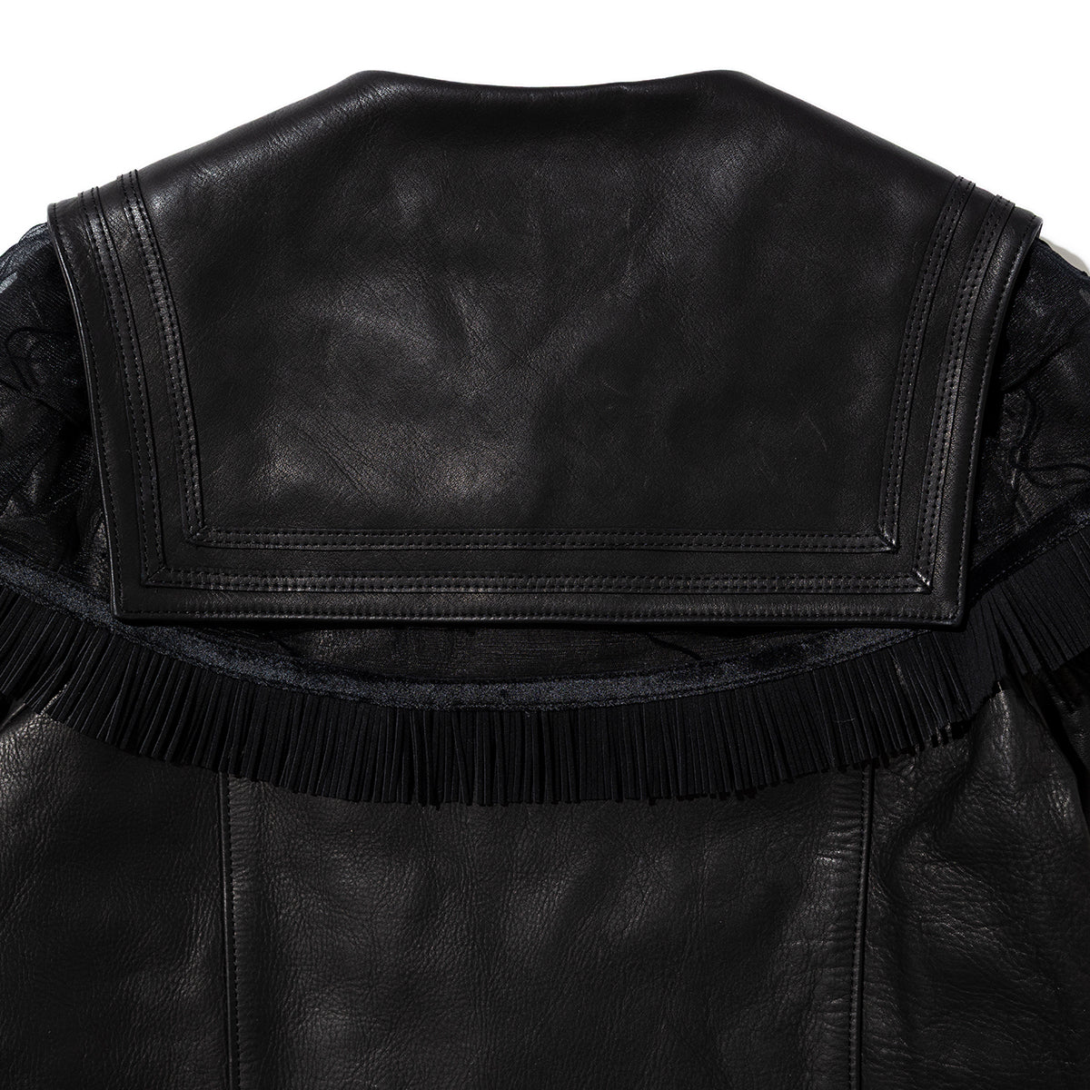 PoI Sailor color leather JKT bm ポィ セーラーカラー レザー ジャケット bm 252-FA02-BLK【レディース 牛革 セーラーカラー 25FW】