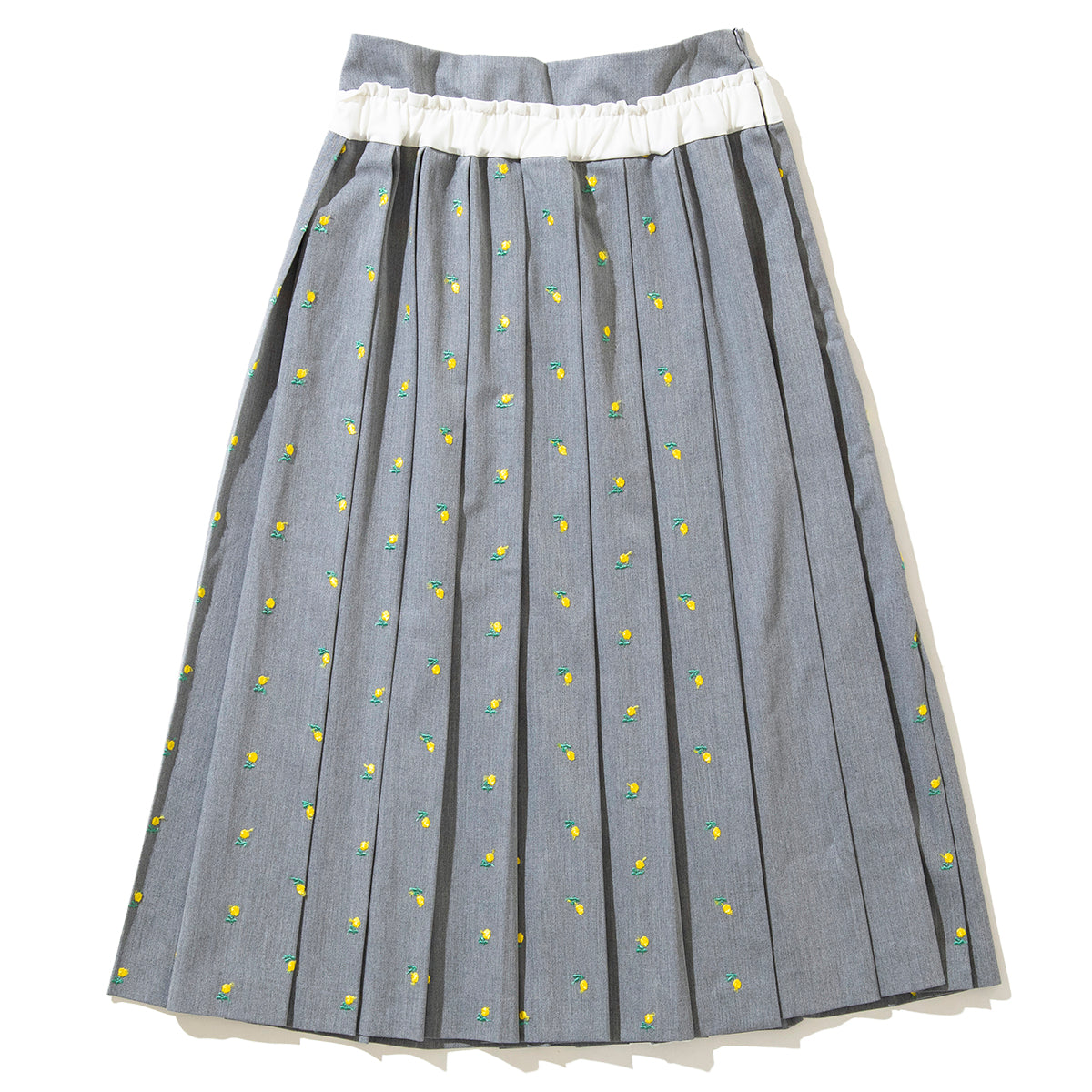naokitomizuka Flower embroidery pleated skirt GRNTS004