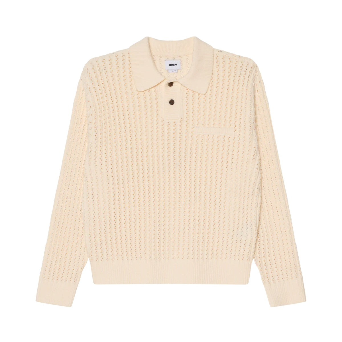 OBEY DUANE POLO SWEATER オベイ デュアン ポロ セーター 151000112【メンズ トップス ポロセーター ニットポロ 長袖ニット リラックスフィット 25FW】