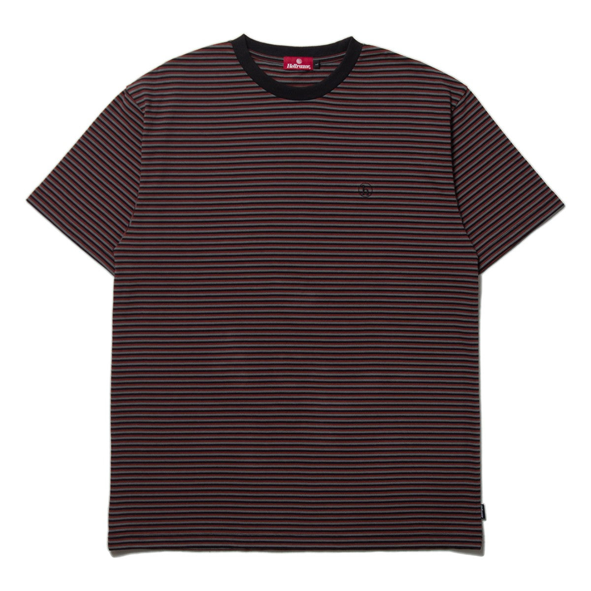 Hellrazor H STRIPED SHIRT ヘルレイザー H ストライプ シャツ 01125SPQS5301【メンズ 半袖Tシャツ ボーダー クルーネック 25FW】
