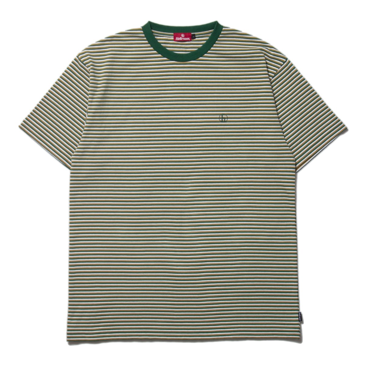 Hellrazor H STRIPED SHIRT ヘルレイザー H ストライプ シャツ 01125SPQS5301【メンズ 半袖Tシャツ ボーダー クルーネック 25FW】