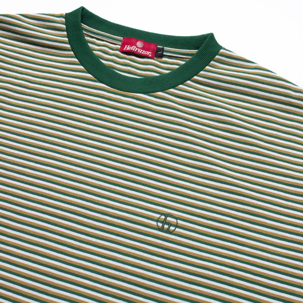 Hellrazor H STRIPED SHIRT ヘルレイザー H ストライプ シャツ 01125SPQS5301【メンズ 半袖Tシャツ ボーダー クルーネック 25FW】