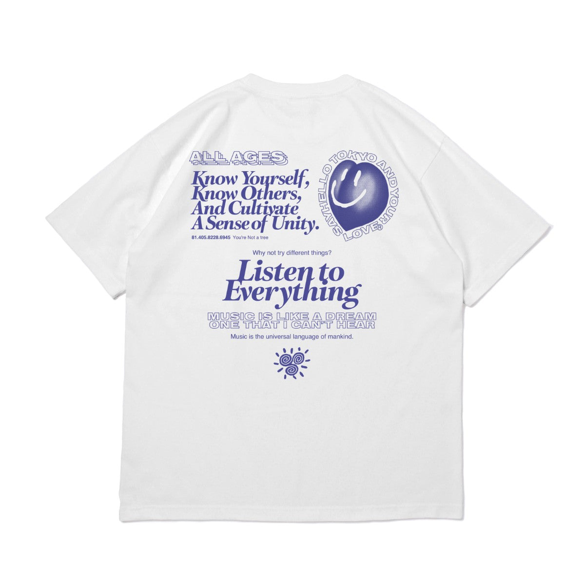 SAYHELLO Listen To Everything Tee セイハロー リスン トゥ エヴリシング ティー 25AW-D1-05【メンズ 半袖Tシャツ 厚手 ヘビーウェイト スクリーンプリント 25FW】