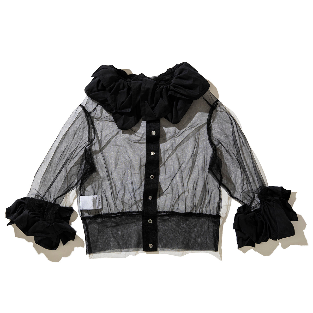 MIYAO Cotton Tulle Top with Ruffles ミヤオ コットンフリル付きチュールトップ MDBL-01【レディース WOMENブランド 楽天NG 25FW】