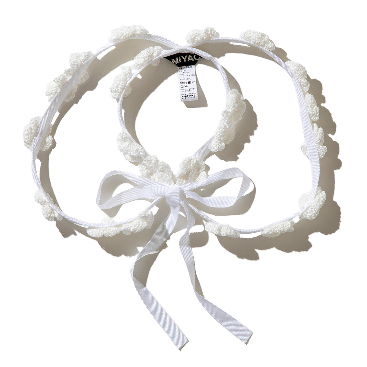 MIYAO Wire-attached collar with crocheted flowers ミヤオ クロシェットフラワー付きワイヤー付け襟 MDER-01【レディース WOMENブランド 楽天NG 25FW】