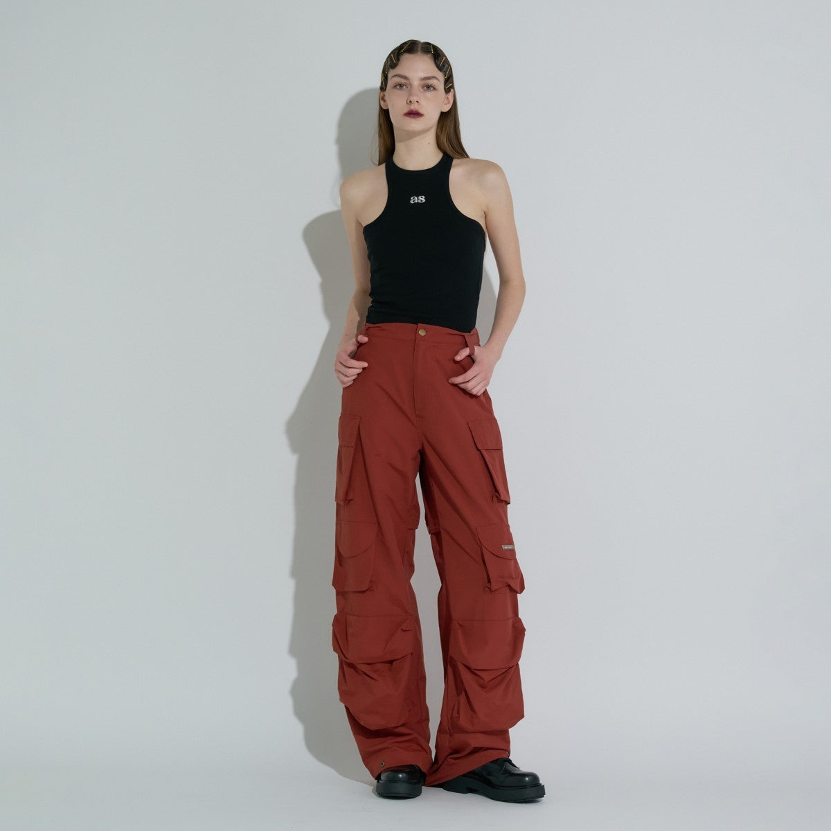 ANNA SUI NYC AMERICAN-SLEEVE TANK TOP アナスイ エヌワイシー アメスリタンクトップ 15213279【レディース ノースリーブ タンクトップ フライス素材 ロゴ刺繍 カップ付き インナー 25FW】