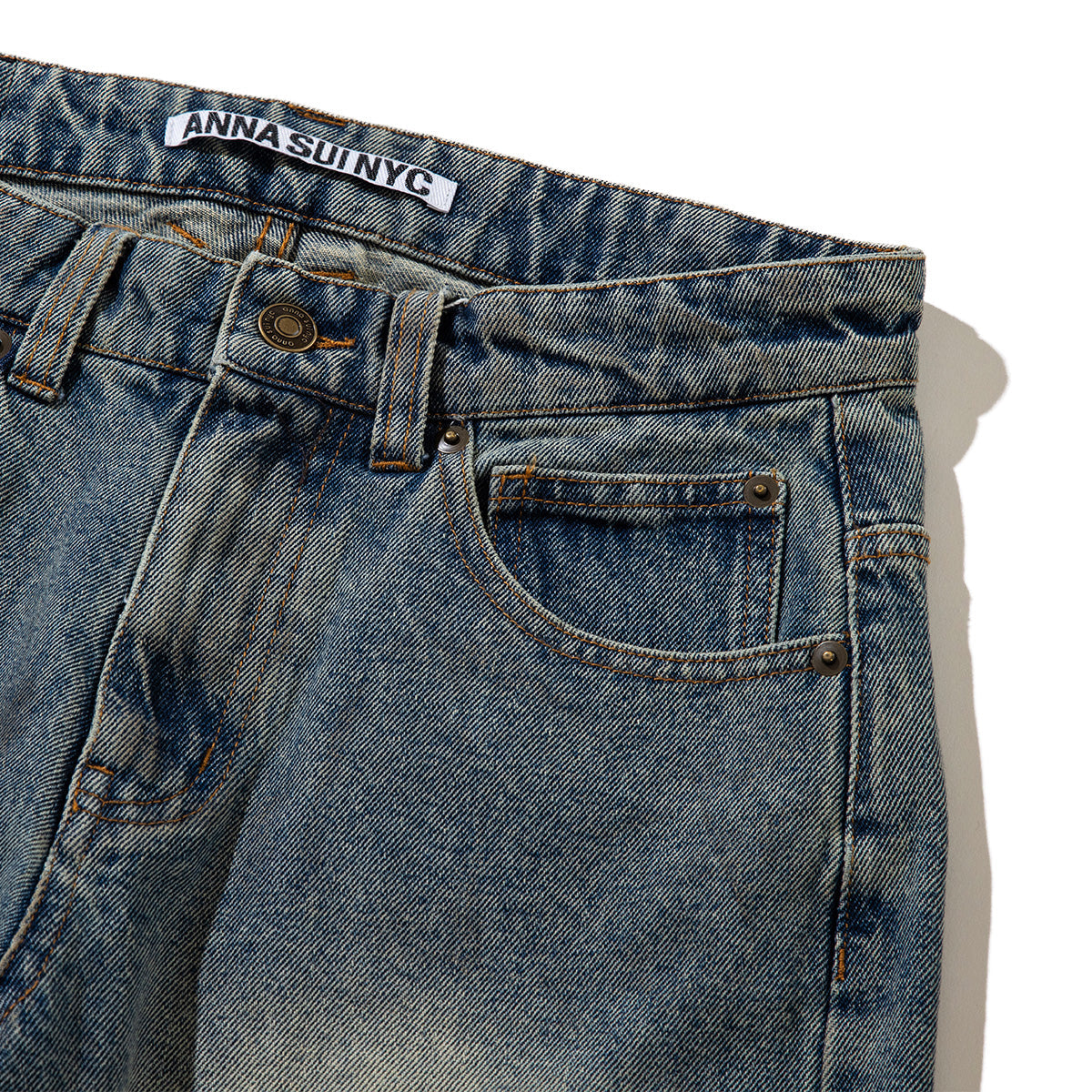 ANNA SUI NYC FUNCTION DENIM PANTS アナスイ エヌワイシー ファンクションデニムパンツ 15230337【レディース デニムパンツ ヴィンテージ風 ワイドシルエット 切り替え デザインパンツ 25FW】