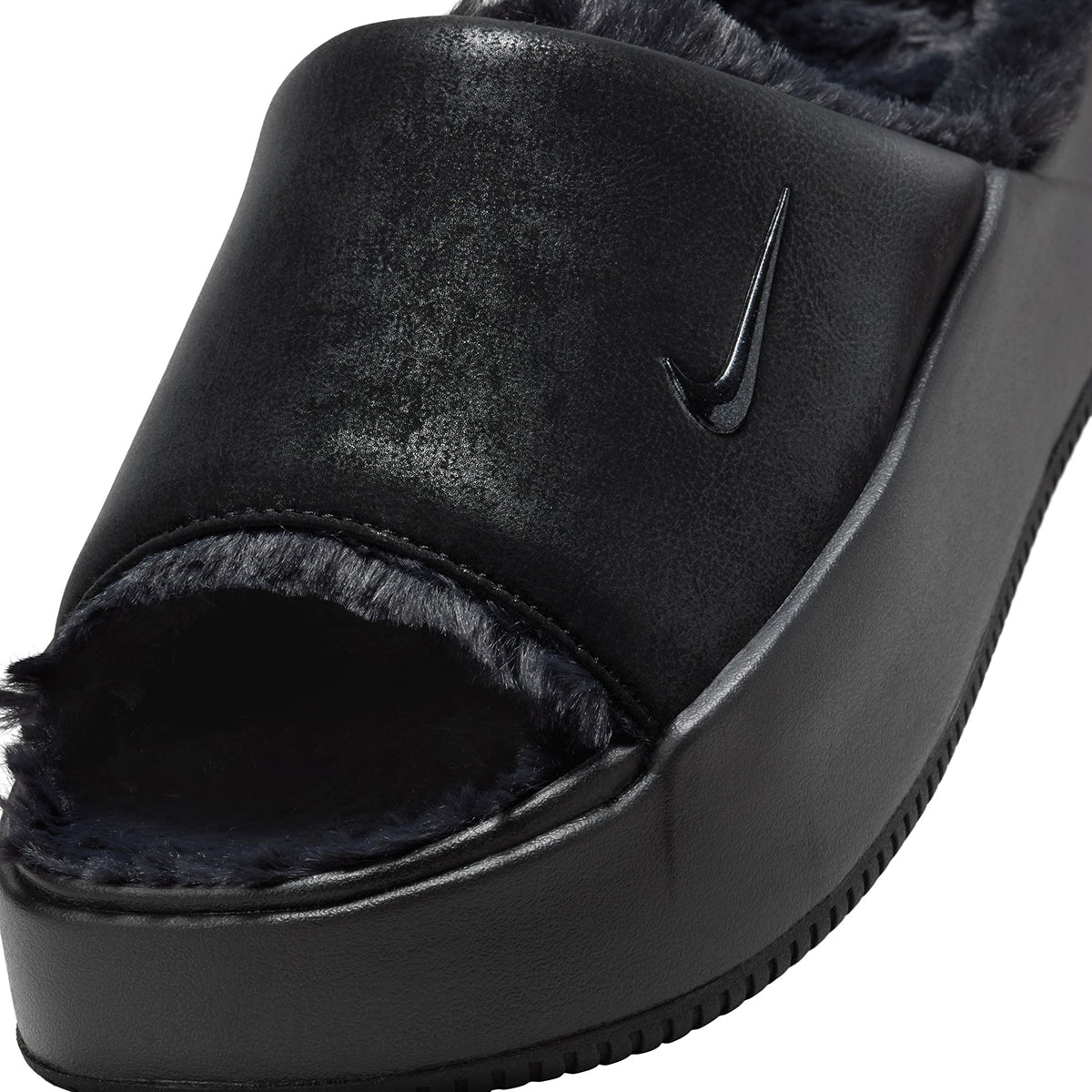 NIKE Calm Elevation Fur ナイキ ウィメンズカーム エレベーション ファー HV8560-001【レディース スライドサンダル 厚底 ボリュームソール 25FW】
