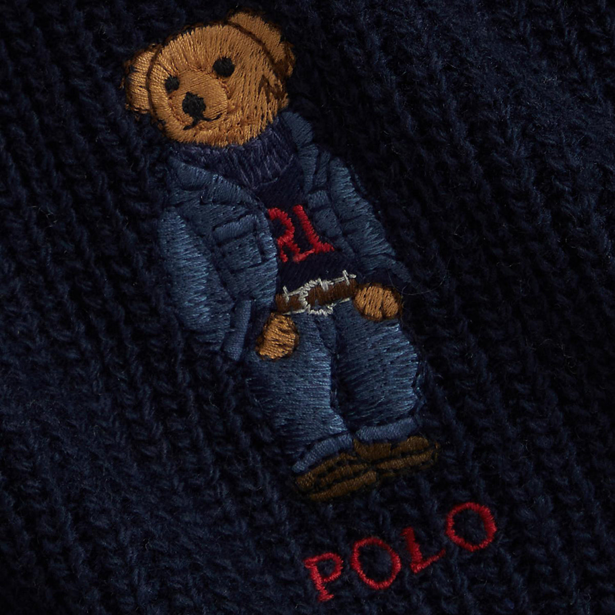 POLO RALPH LAUREN SOLID DENIM BEAR SCARF ポロ ラルフ ローレン ソリッド デニム ベア スカーフ MAPOHGS0J321017400【メンズ マフラー ポロベア 刺繍 25FW】