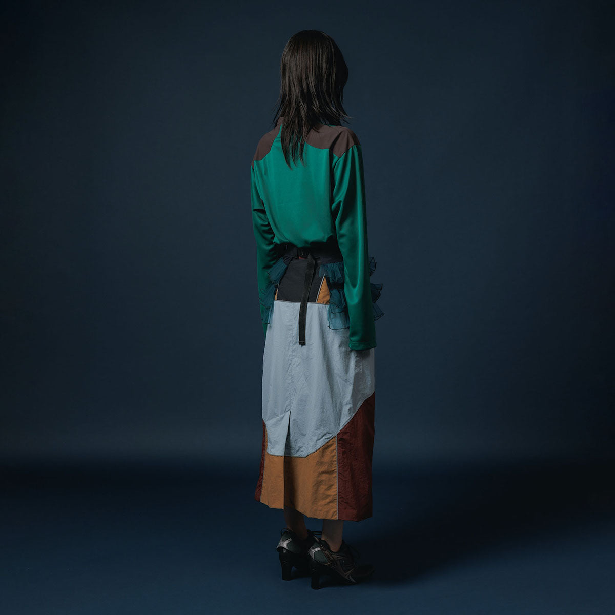 NON TOKYO SWITCHING NYLON SKIRT ノントーキョー スイッチングナイロンスカート NON-25A-0909【レディース ナイロンスカート リフレクター反射 メッシュ裏地 25FW】