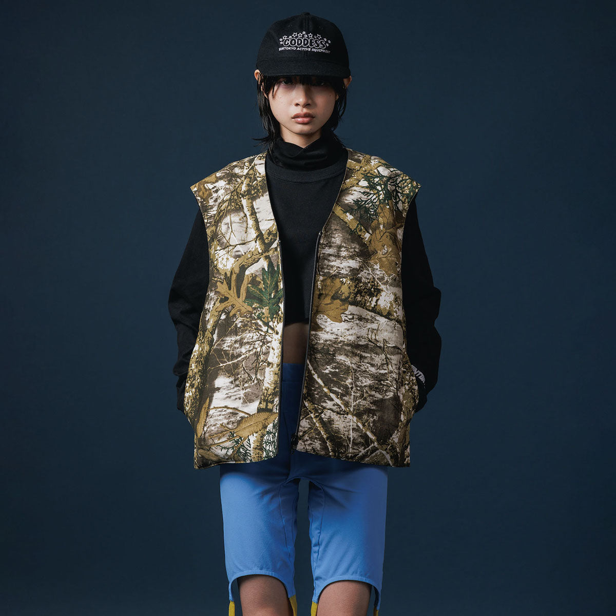 NON TOKYO REVERSIBLE MULTI POCKET VEST ノントーキョー リバーシブルマルチポケットベスト NON-25A-0915【レディース ベスト リバーシブル 迷彩 ポケット付き 25FW】