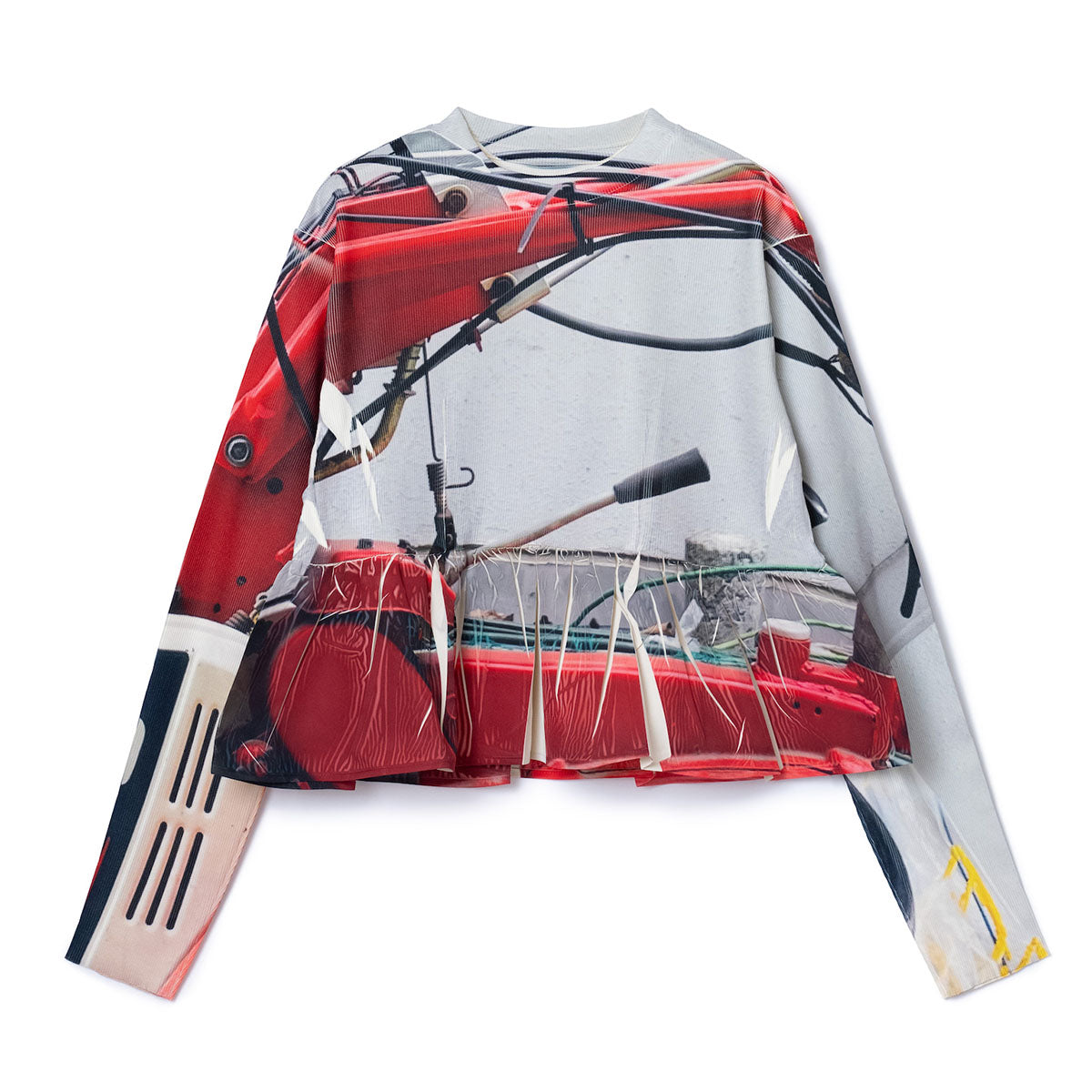 NON TOKYO DIRECT PRINT RIB GATHER C/S ノントーキョー ダイレクトプリントリブギャザーカットソー NON-25A-0919【レディース ストレッチ性 ポリエステル素材 イージーケア 転写フォトプリント 25FW】