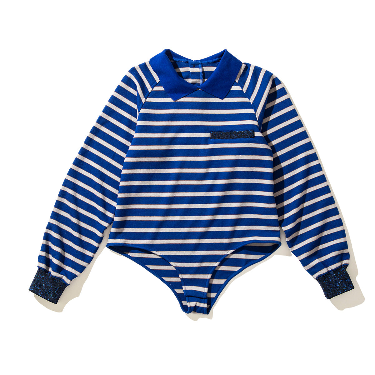 NON TOKYO BORDER POLO SHIRT ノントーキョー ボーダーポロシャツ NON-25A-0928【レディース ボディスーツモチーフ プルオーバー 股止め付き ボーダー 25FW】