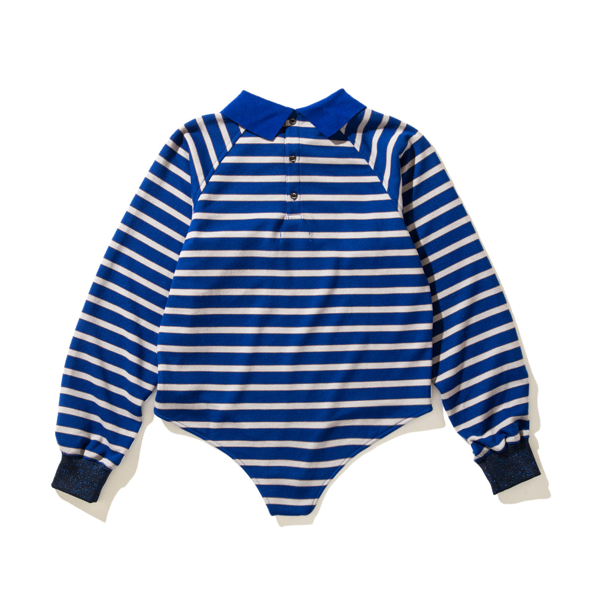 NON TOKYO BORDER POLO SHIRT ノントーキョー ボーダーポロシャツ NON-25A-0928【レディース ボディスーツモチーフ プルオーバー 股止め付き ボーダー 25FW】