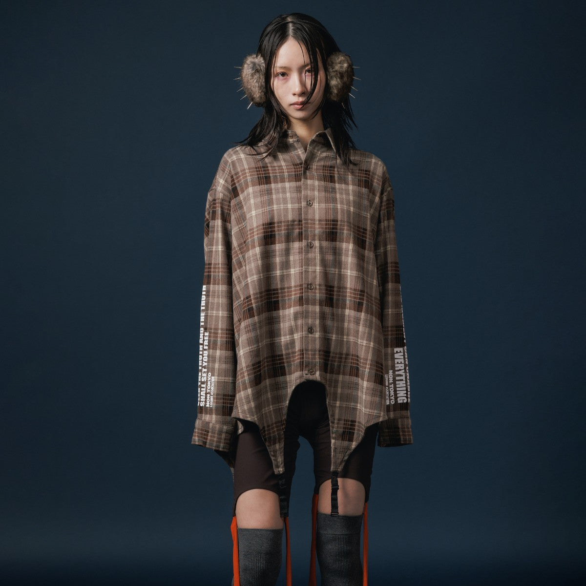 NON TOKYO 2WAY FLANNEL CHECK SHIRT ノントーキョー 2WAフランネルチェックシャツ NON-25A-1014【レディース ネルシャツ チェック柄 2WAY フランネル 保温性 カジュアル 25FW】