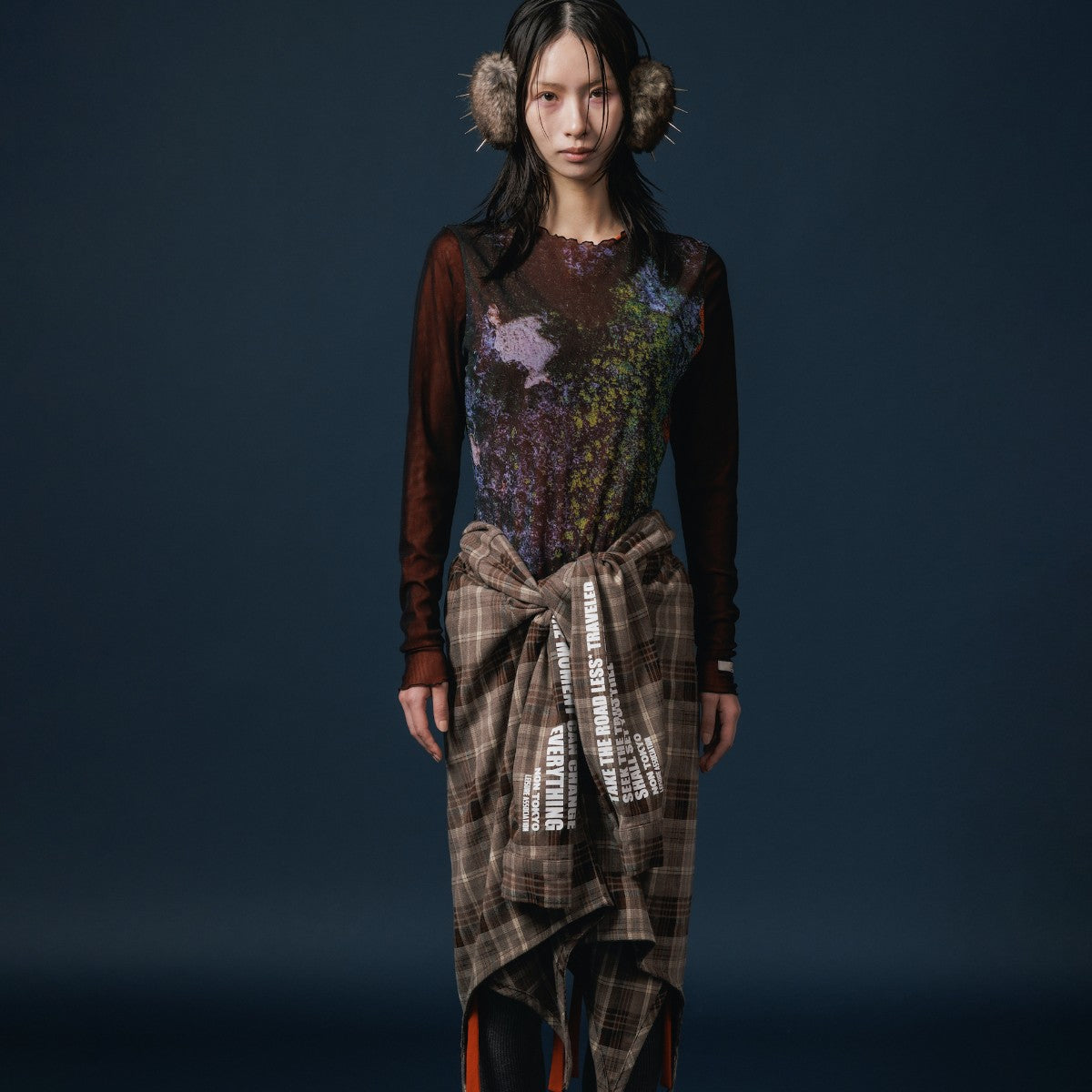 NON TOKYO 2WAY FLANNEL CHECK SHIRT ノントーキョー 2WAフランネルチェックシャツ NON-25A-1014【レディース ネルシャツ チェック柄 2WAY フランネル 保温性 カジュアル 25FW】