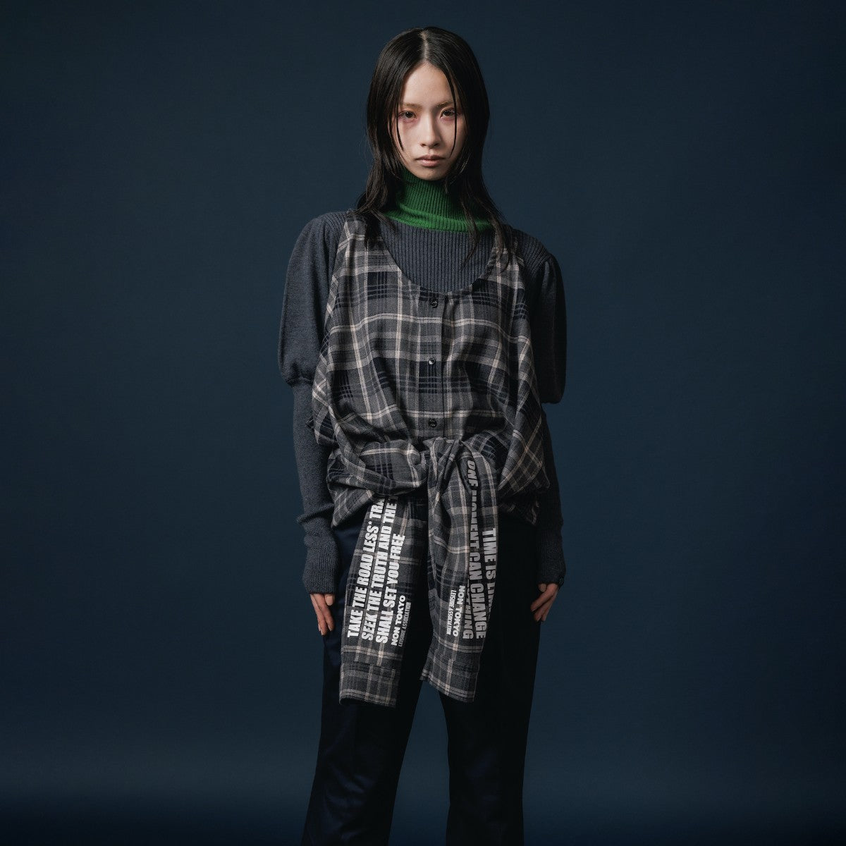 NON TOKYO 2WAY FLANNEL CHECK SHIRT ノントーキョー 2WAフランネルチェックシャツ NON-25A-1014【レディース ネルシャツ チェック柄 2WAY フランネル 保温性 カジュアル 25FW】