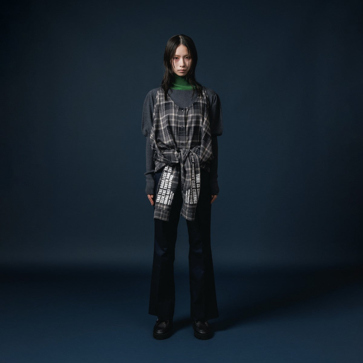 NON TOKYO 2WAY FLANNEL CHECK SHIRT ノントーキョー 2WAフランネルチェックシャツ NON-25A-1014【レディース ネルシャツ チェック柄 2WAY フランネル 保温性 カジュアル 25FW】