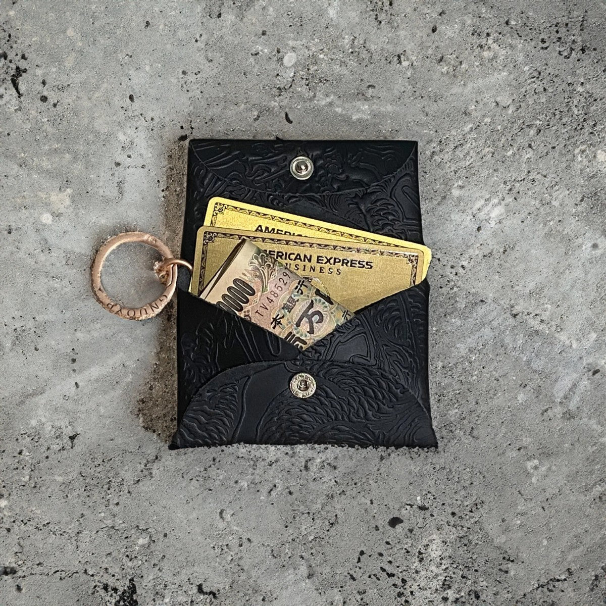 坩堝 MINI WALLET (OT×GNUOYP) RUTSUBO ミニウォレット R25SP-OT-AC【メンズ レザーウォレット ミニ財布 カードケース 牛革 名刺入れ キーホルダー 25SS】