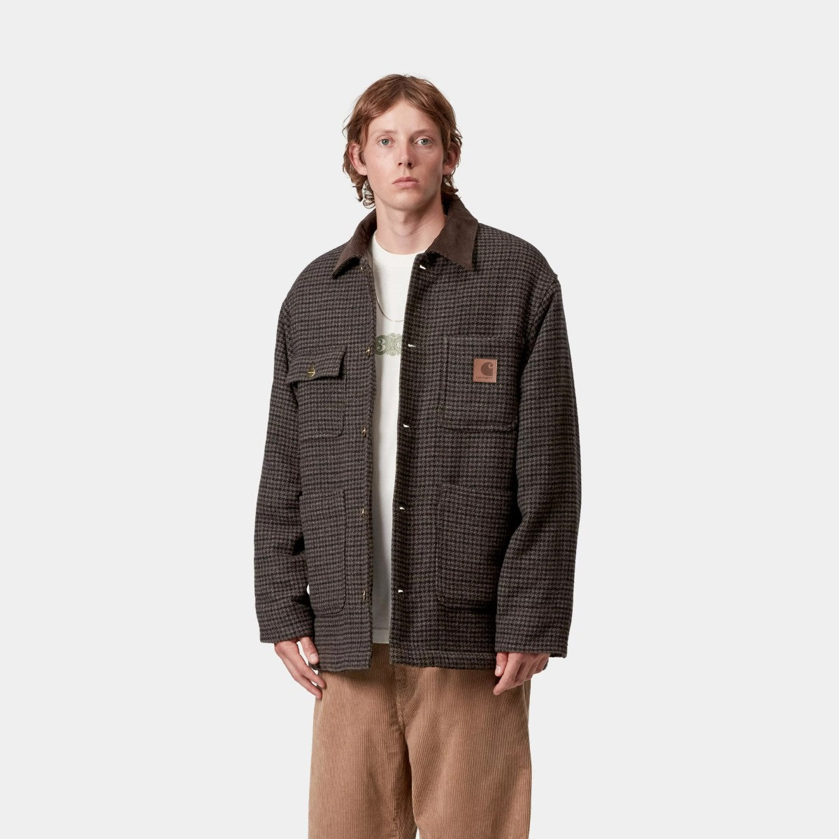 Carhartt WIP LOWIS CHORE COAT カーハートワークインプログレス ローウィス チョア コート I035344【メンズ ワークジャケット チョアコート 千鳥格子 コーデュロイ 保温性 アウター 25FW】