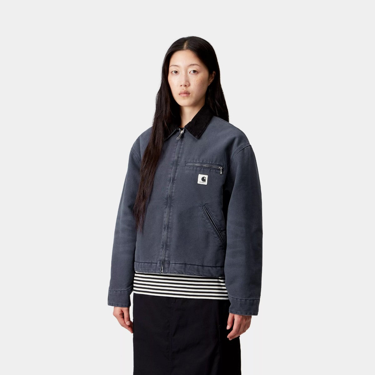 Carhartt WIP W' OG DETROIT JACKET カーハートワークインプログレス ウィメンズ OG デトロイト ジャケット I035672【レディース キャンバスジャケット キルティング コーデュロイ襟 耐久性 ワークウェア ルーズフィット 25FW】