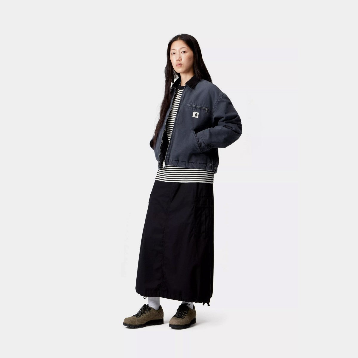 Carhartt WIP W' OG DETROIT JACKET カーハートワークインプログレス ウィメンズ OG デトロイト ジャケット I035672【レディース キャンバスジャケット キルティング コーデュロイ襟 耐久性 ワークウェア ルーズフィット 25FW】