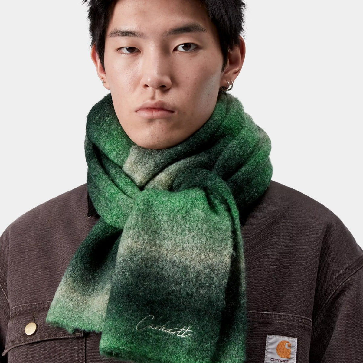 Carhartt WIP TONY SCARF カーハートワークインプログレス トニー スカーフ I035473【メンズ マフラー ジャカード ロゴ刺繍 起毛 ブレンド糸 25FW】